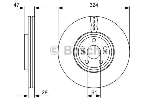 Front vented brake disc Bosch 0 986 479 565