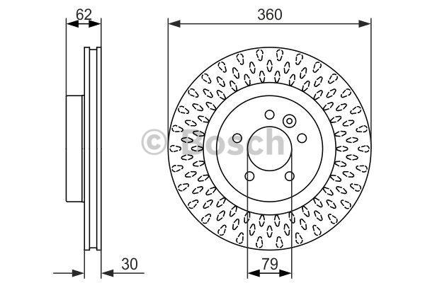 Front vented brake disc Bosch 0 986 479 578