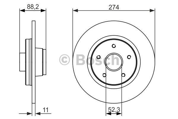Rear solid brake disc Bosch 0 986 479 695