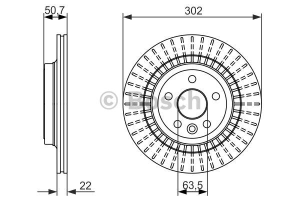 Rear vented brake disc Bosch 0 986 479 713