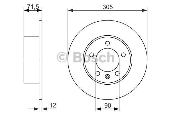 Bosch Rear brake disc, non-ventilated – price 207 PLN