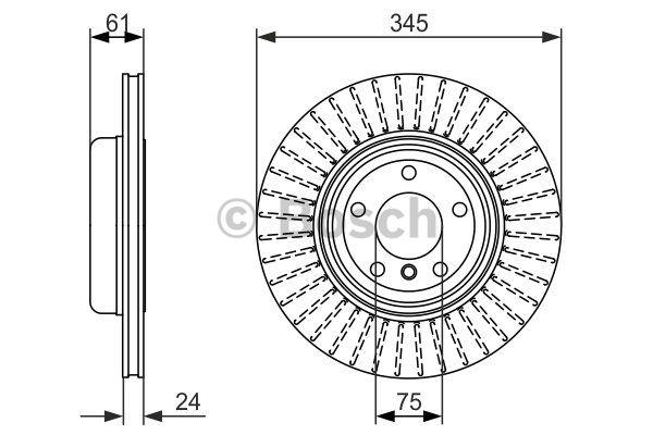 Bosch Rear ventilated brake disc – price 321 PLN