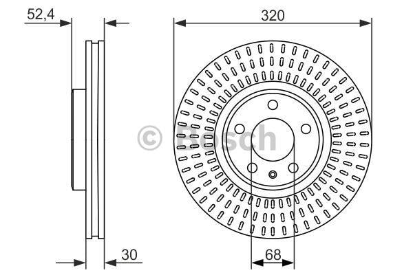 Bosch Front vented brake disc – price 267 PLN