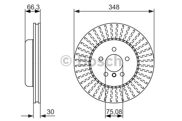 Bosch Front brake disc ventilated – price 516 PLN