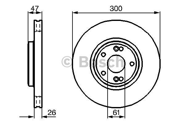Front vented brake disc Bosch 0 986 479 B47