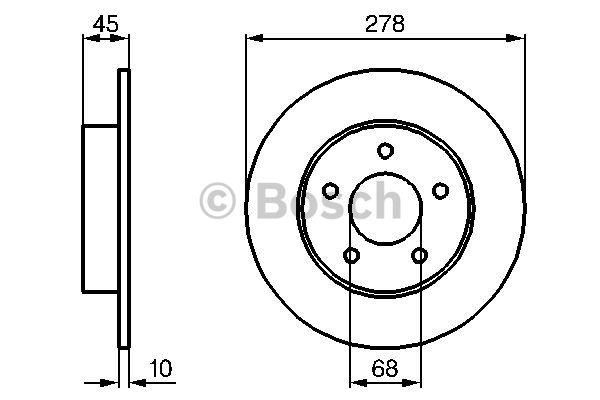 Bosch Rear brake disc, non-ventilated – price 120 PLN