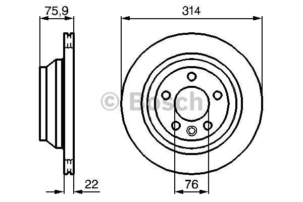 Bosch Rear vented brake disc – price 258 PLN