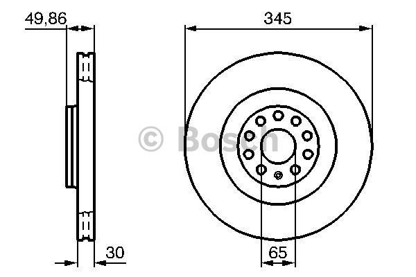 Bosch Front vented brake disc – price 390 PLN