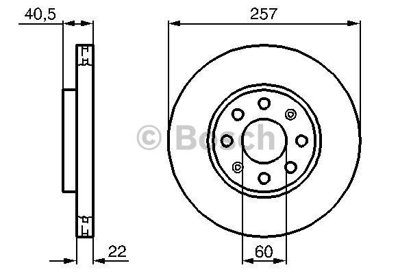 Bosch Front brake disc ventilated – price 126 PLN