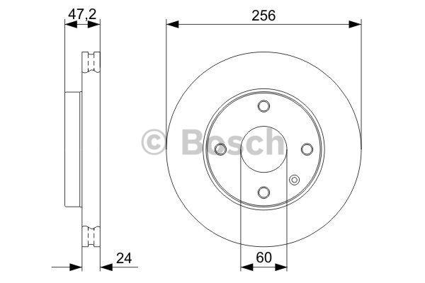 Front brake disc ventilated Bosch 0 986 479 C01