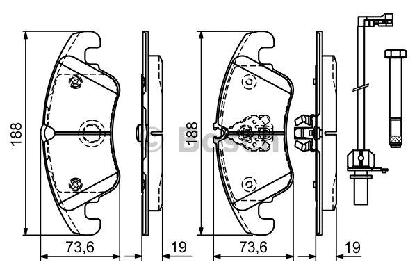 Bosch Brake pad set – price 254 PLN