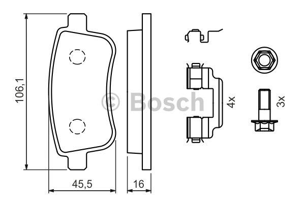 Bosch Brake pad set – price 125 PLN