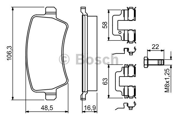 Bosch Brake pad set – price 149 PLN