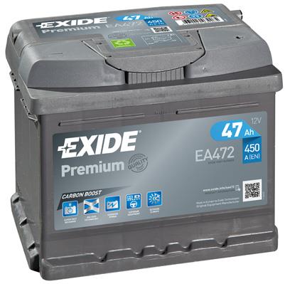 Exide EA472 Battery Exide Premium 12V 47AH 450A(EN) R+ EA472