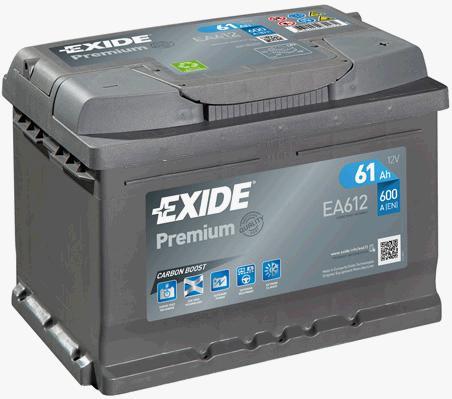 Exide EA612 Battery Exide Premium 12V 61AH 600A(EN) R+ EA612