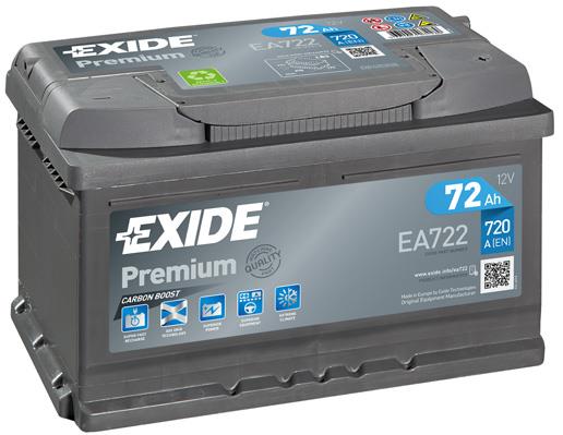 Exide EA722 Battery Exide Premium 12V 72AH 720A(EN) R+ EA722