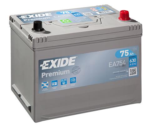 Exide EA754 Battery Exide Premium 12V 75AH 630A(EN) R+ EA754