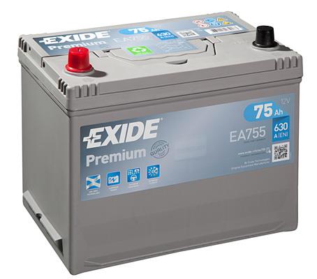 Exide EA755 Battery Exide Premium 12V 75AH 630A(EN) L+ EA755