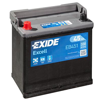 Exide EB451 Battery Exide Excell 12V 45AH 330A(EN) L+ EB451