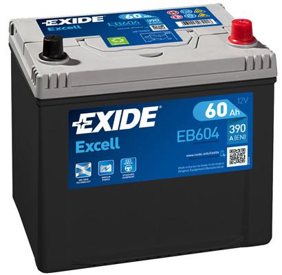 Exide EB604 Battery Exide Excell 12V 60AH 390A(EN) R+ EB604