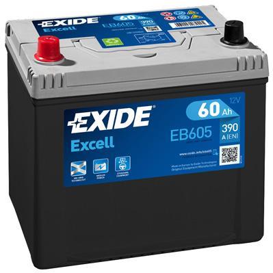 Exide EB605 Battery Exide Excell 12V 60AH 390A(EN) L+ EB605