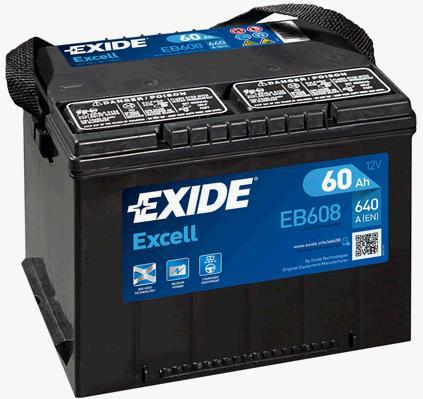 Exide EB608 Battery Exide Excell 12V 60AH 640A(EN) L+ EB608
