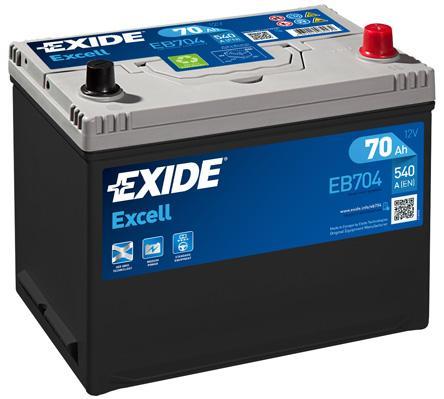 Exide EB704 Battery Exide Excell 12V 70AH 540A(EN) R+ EB704