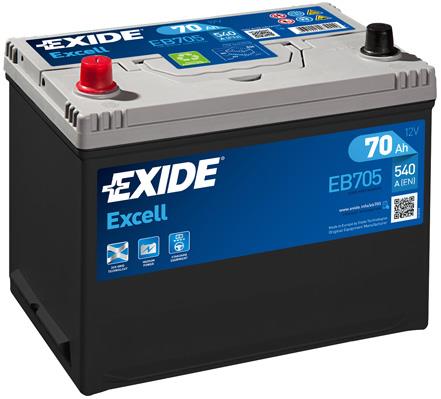 Exide EB705 Battery Exide Excell 12V 70AH 540A(EN) L+ EB705