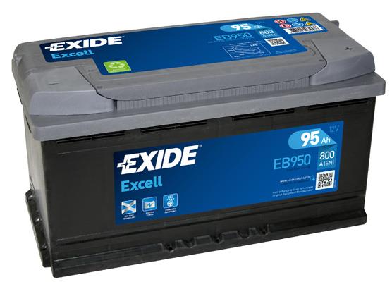 Exide EB950 Battery Exide Excell 12V 95AH 800A(EN) R+ EB950