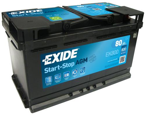Exide EK800 Battery Exide Start-Stop AGM 12V 80AH 800A(EN) R+ EK800