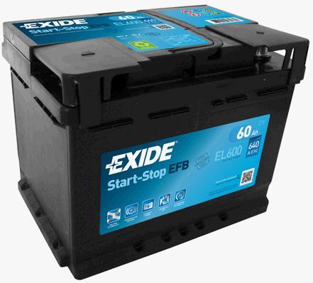 Exide EL600 Battery Exide Start-Stop EFB 12V 60AH 640A(EN) R+ EL600