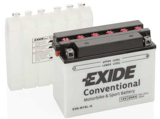Exide E50-N18L-A Battery Exide Conventional 12V 20AH 260A(EN) R+ E50N18LA