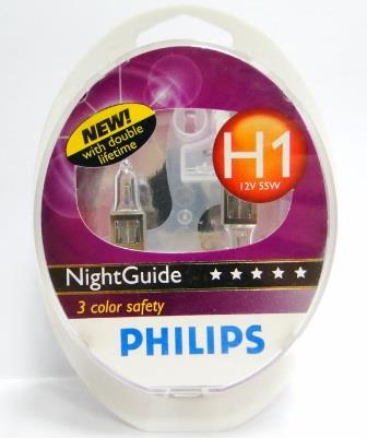 Philips 12258NGDLS2 Halogen lamp Philips Nightguide Doublelife 12V H1 55W 12258NGDLS2