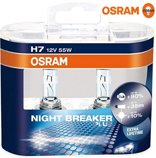 Osram 64210NBP-HCB Halogen lamp Osram Night Breaker Plus +90% 12V H7 55W +90% 64210NBPHCB