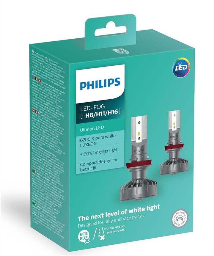 Philips 11366ULWX2 LED bulbs kit Philips Ultinon LED H8/H11/H16 12V 6200K (2 pc.) 11366ULWX2