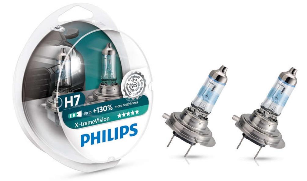 Halogen lamp Philips X-Tremevision +130% 12V H7 55W +130% Philips 12972XV+S2