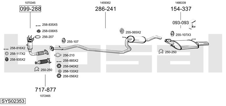 Bosal SYS02353 Exhaust system SYS02353