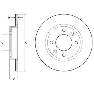 Delphi BG2572 Rear brake disc, non-ventilated BG2572