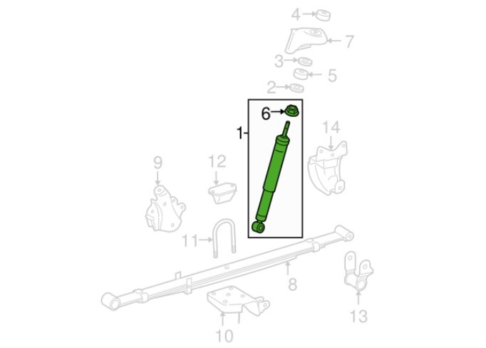 Toyota 48540-A9200 Rear suspension shock 48540A9200