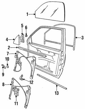 VAG 1HM 845 201 Door glass 1HM845201