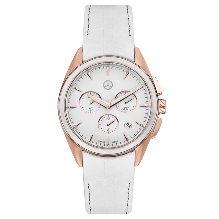 Mercedes B6 6 95 4170 Mercedes-Benz Women's Chronograph Watch, Sport Fashion, pink gold/white B66954170