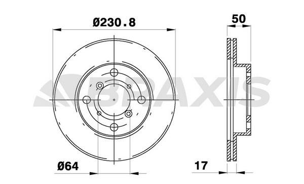 Braxis AE0600 Front brake disc ventilated AE0600