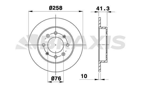 Braxis AE0585 Rear brake disc, non-ventilated AE0585