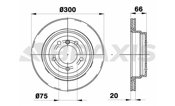 Braxis AE0240 Rear ventilated brake disc AE0240