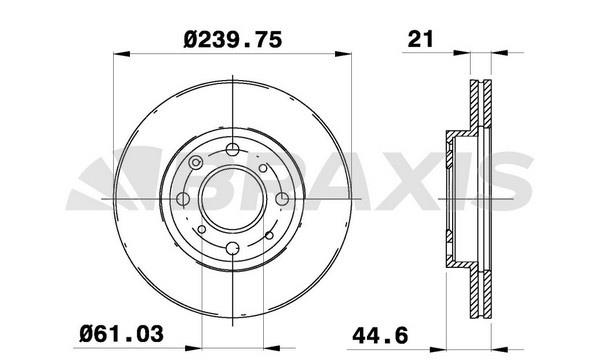 Braxis AE0190 Front brake disc ventilated AE0190