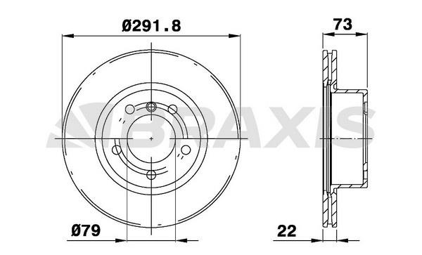 Braxis AD0204 Front brake disc ventilated AD0204