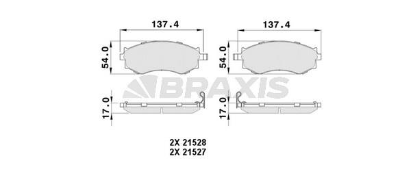 Braxis AB0496 Brake Pad Set, disc brake AB0496