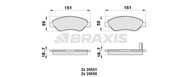 Braxis AB0434 Brake Pad Set, disc brake AB0434