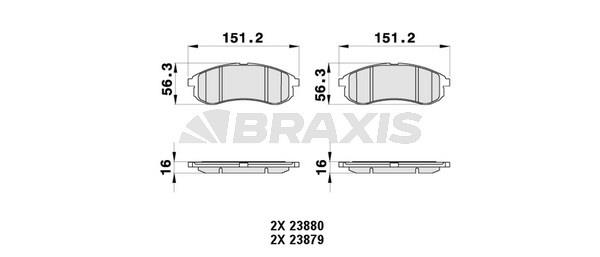 Braxis AB0372 Brake Pad Set, disc brake AB0372