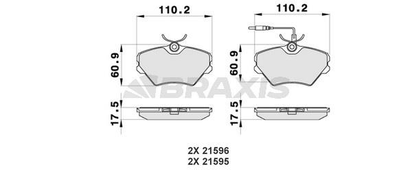 Braxis AB0364 Brake Pad Set, disc brake AB0364